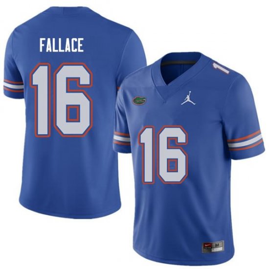 Men's Florida Gators #16 Brian Fallace NCAA Jordan Brand Royal Authentic Stitched College Football Jersey ICC7662XA